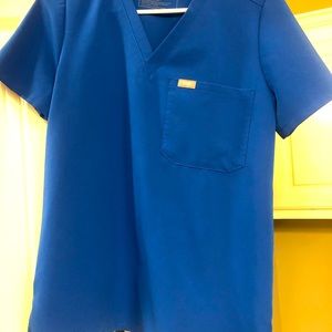 Royal blue 1 pocket scrub top